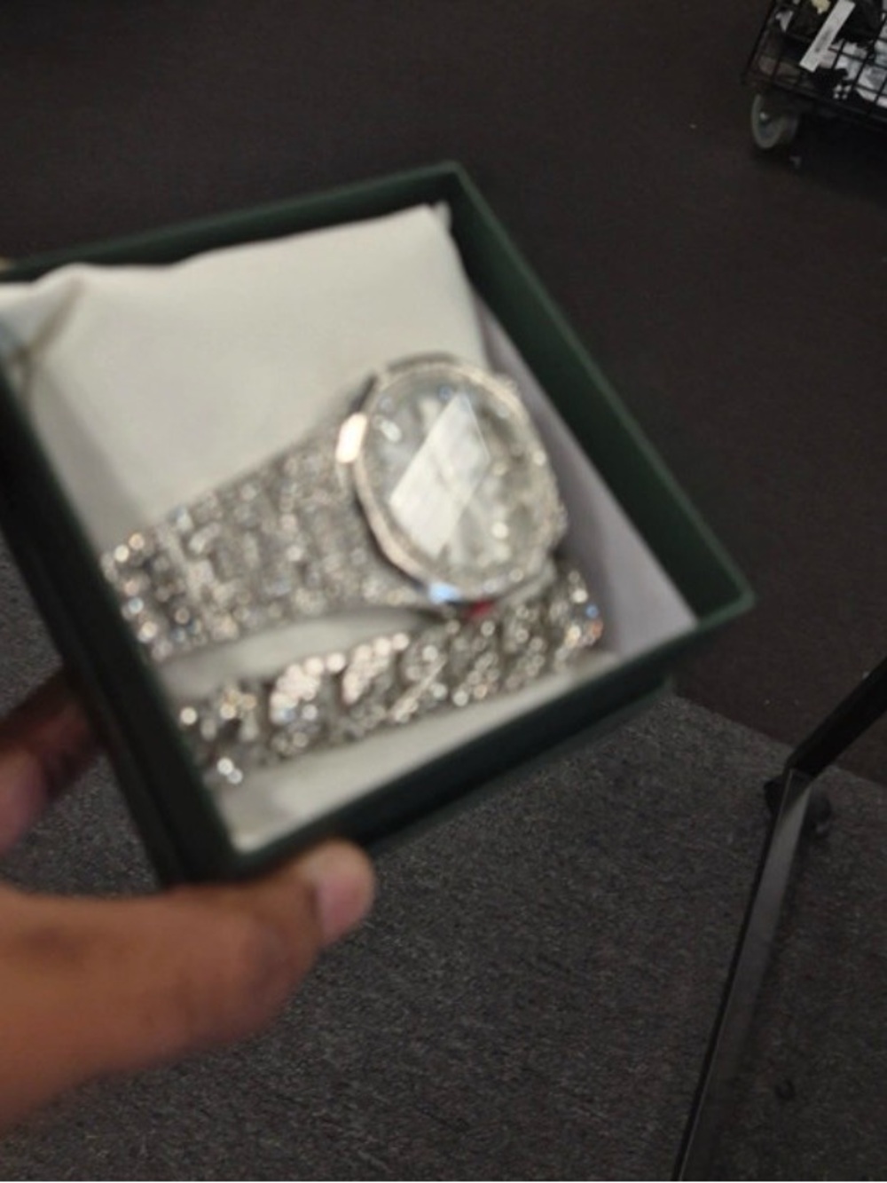 Ice lab Silver Crystal Mesh Bracelet Watch